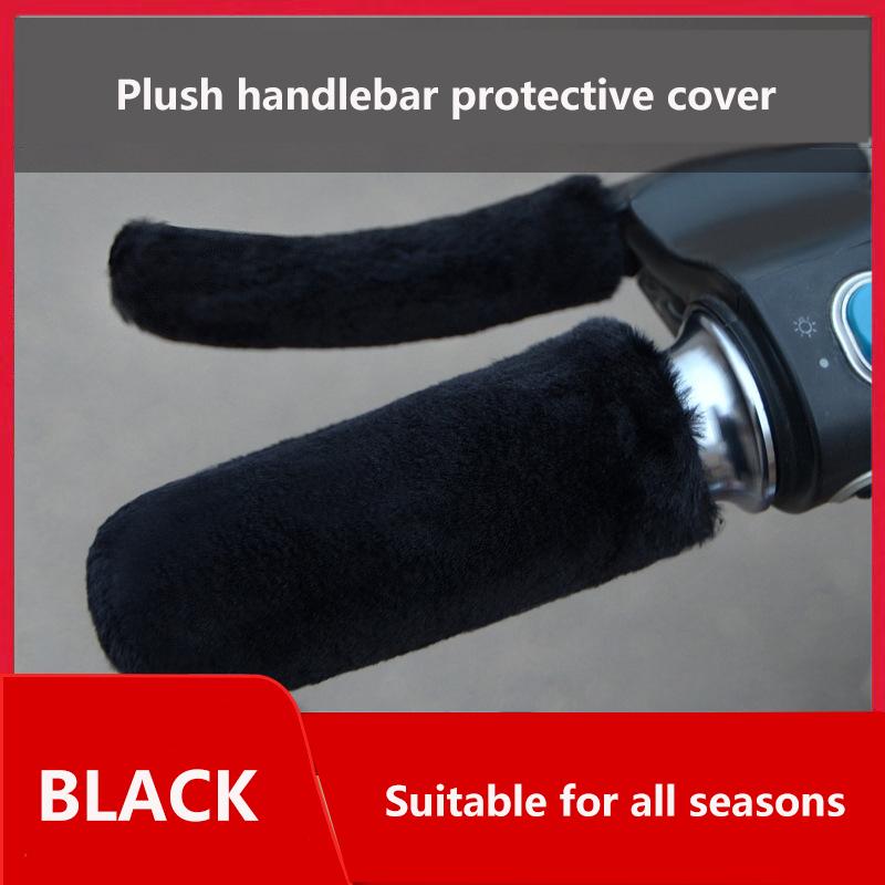 A Set Plush Grip Glove Motorcycle Handle Cover For Winter Thick Warm Handle Gloves Covers Universal Scooters Hand Warme