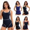 Спортивный цельный женский сексуальный купальник с открытой спиной Консервативный купальник-боксеры