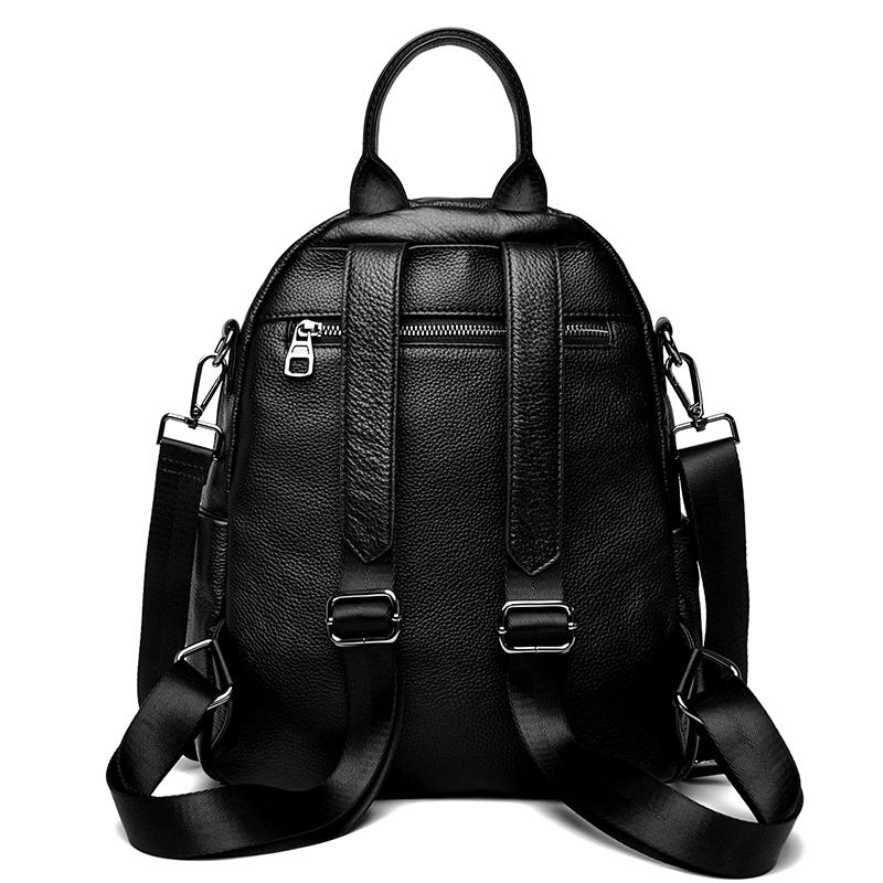 Рюкзак из натуральной кожи для женщин, мягкая сумка с прочной молнией, удобная дизайнерская сумка