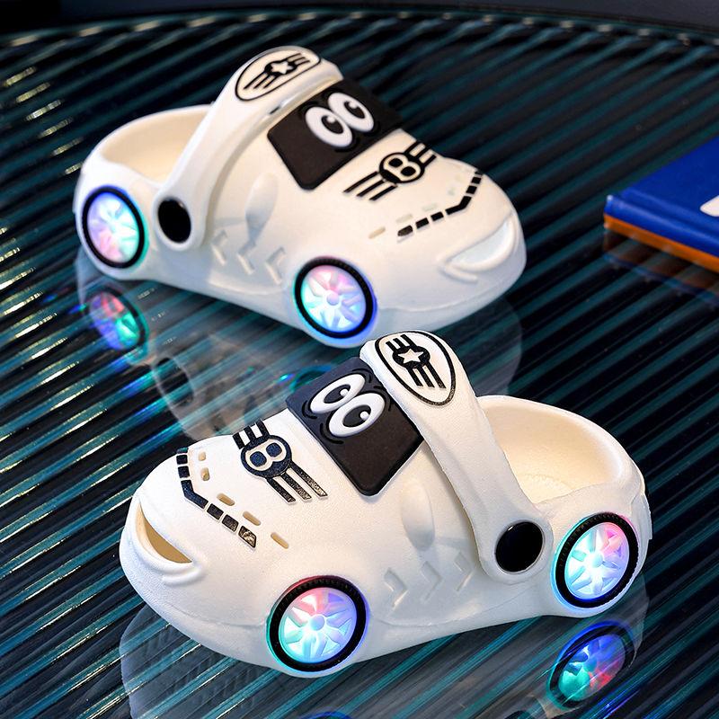 Летние детские светящиеся нескользящие сандалии-шлепанцы с мягкой подошвой для больших и маленьких детей, для ванной, детские шлепанцы, новинка