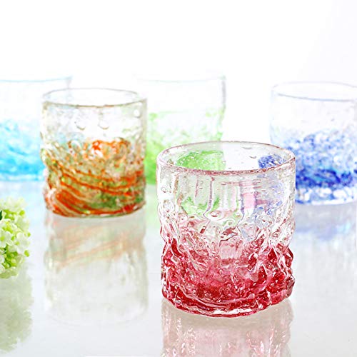 Стакан для виски Kubakasa Ryukyu Glass - Сувенир с Окинавы - Стекло «Коралл Светлячок» - Золотой Красный - Светится в темноте