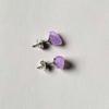 Rough Stone Purple Natural Amethyst Women Earrings Ear Studs Korean Style Amethyst Stud Earrings