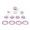 1Комплект 1:12 миниатюрных керамических чайных сервизов для кукольного домика, чашка, чайник, поднос, цветы, столовые приборы, кухонный декор, игрушечные аксессуары для кукольного домика
