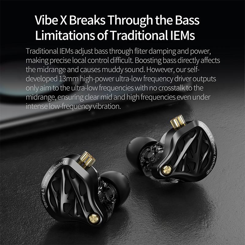 Pre-order KZ Vibe X Wired IEM In Ear Monitor 13mm Vibration Driver HiFi Earbuds with Ergonomic Comfort In-ear Design