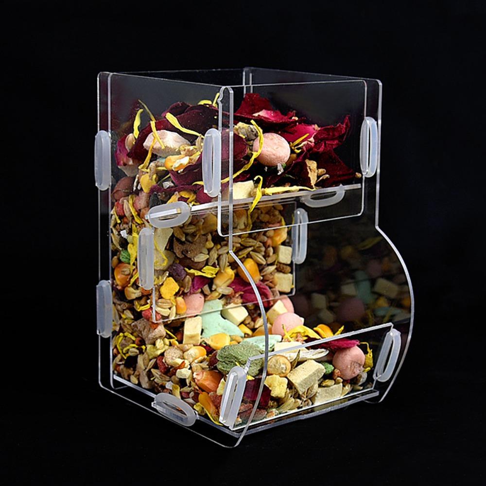 Acrylic Automatic Hamster Food Feeder Large Capacity Small Pets Food Feeding Bowl  for Small Pets