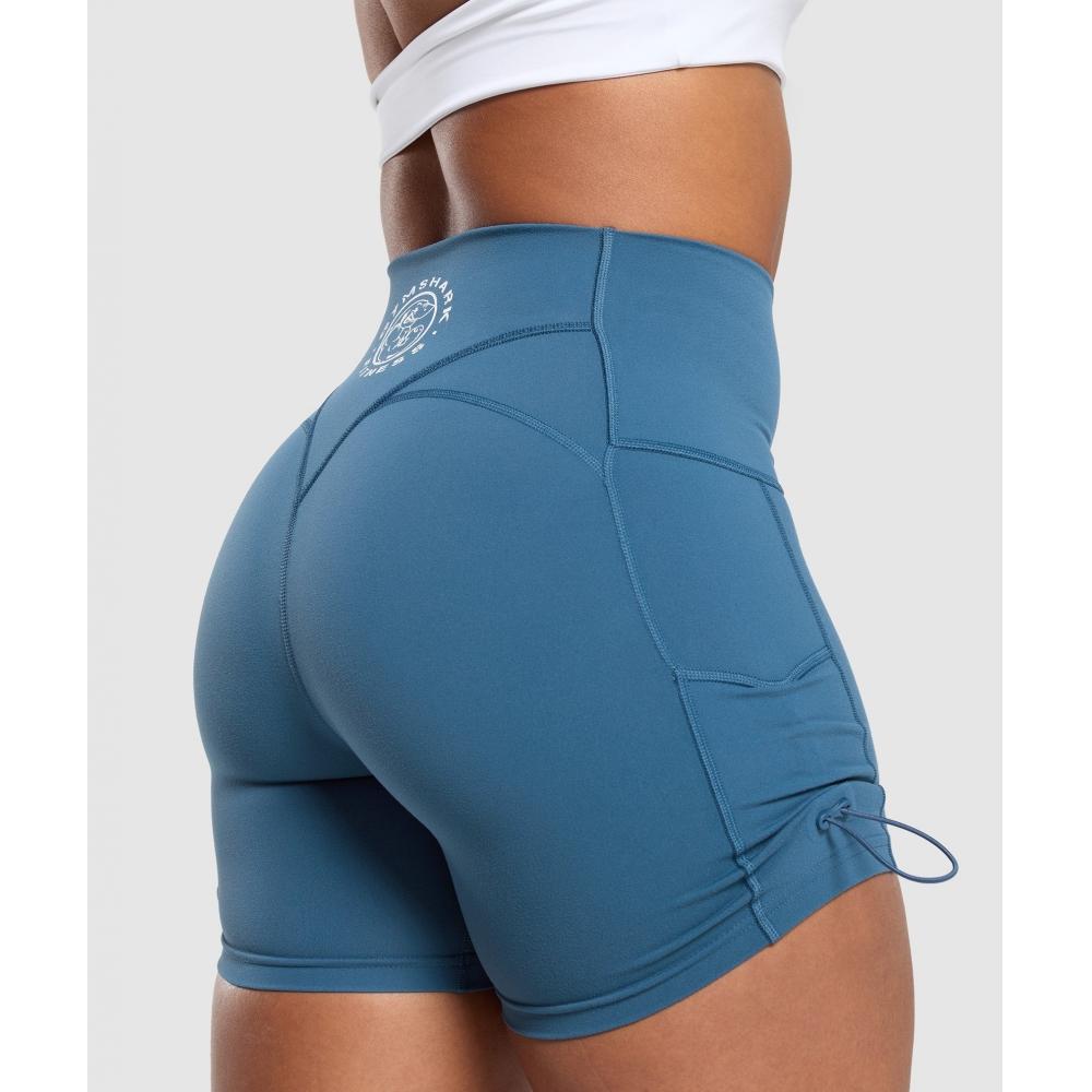 Gymshark Legacy Logo Tight Shorts Success Blue B7a4g Udbq