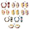 Серьги-кольца Boho Circle Huggie Hoop, массивные минималистичные серьги, легкие круглые серьги-кольца, цветная серьга с цирконием