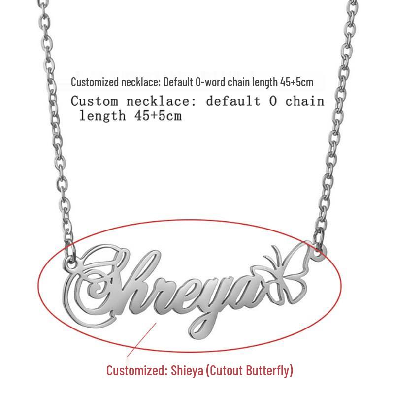 Персонализированный набор из нержавеющей стали: ожерелье с именем и браслет с серьгами