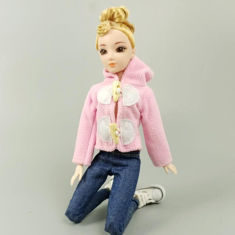 Розовая модная кукольная одежда для куклы Барби, пальто с капюшоном, наряды для кукол Blythe, аксессуары, детские игрушки, 1/6, подарки для девочек