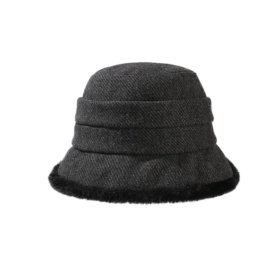 Autumn Winter Fisherman Hat Women's Thick Plush Bucket Hat Warm Basin Hat