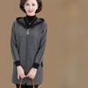Middle Age Women Hooded Cardigan Spring Autumn Casual Coat Mom Long Sleeve Warm Wool Jacket Outerwear
