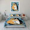 Cute Cats Hugging Floral Design Bedding Duvet Cover Set Duvet Cover Pillowcases  (1*Duvet Cover 2*Pillowcases, without duvet insert)