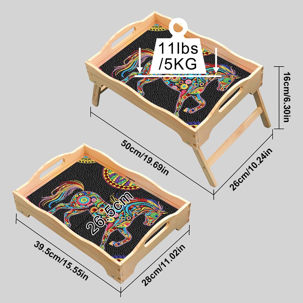 Деревянная обеденная тарелка с алмазной росписью, декоративный поднос с ручкой, алмазная мозаика, поднос для еды, столовая посуда, органайзер, домашний декор, подарок