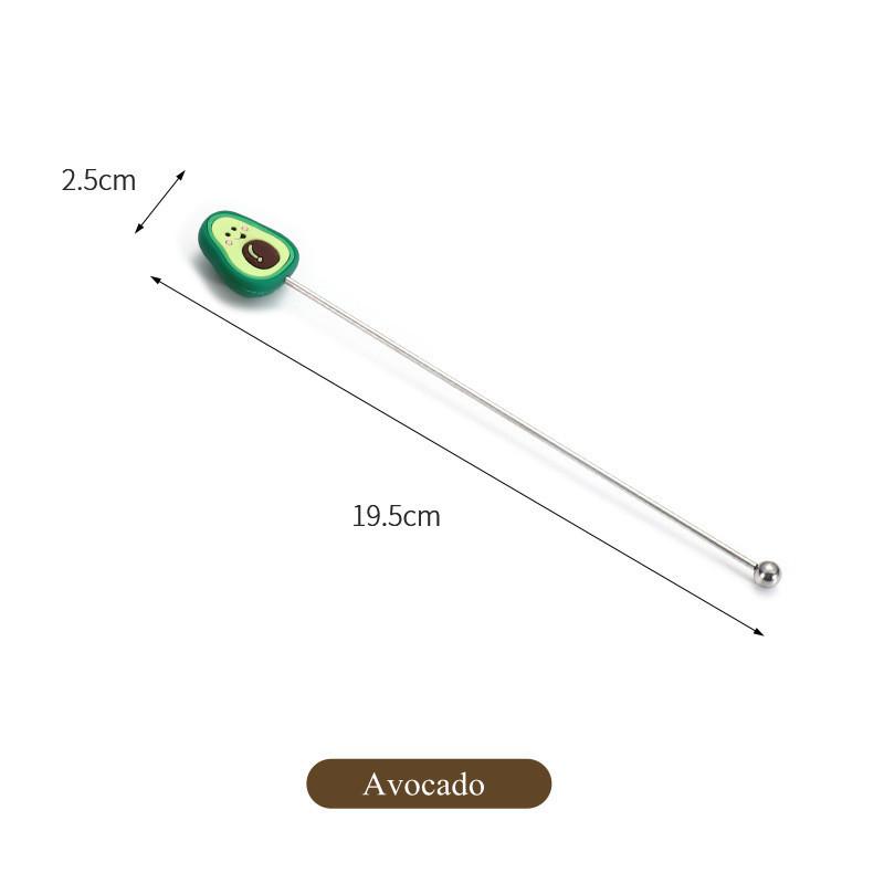 Силиконовая фруктовая головка Палочка для перемешивания из нержавеющей стали Длинная ручка Палочки для смешивания коктейлей и напитков Миксер Барная посуда Мадлер Барные аксессуары