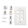 Wall Plate 6 Ports HD Multimedia Interface CAT6 TV F Head Ethernet Wall Plate for Home Office