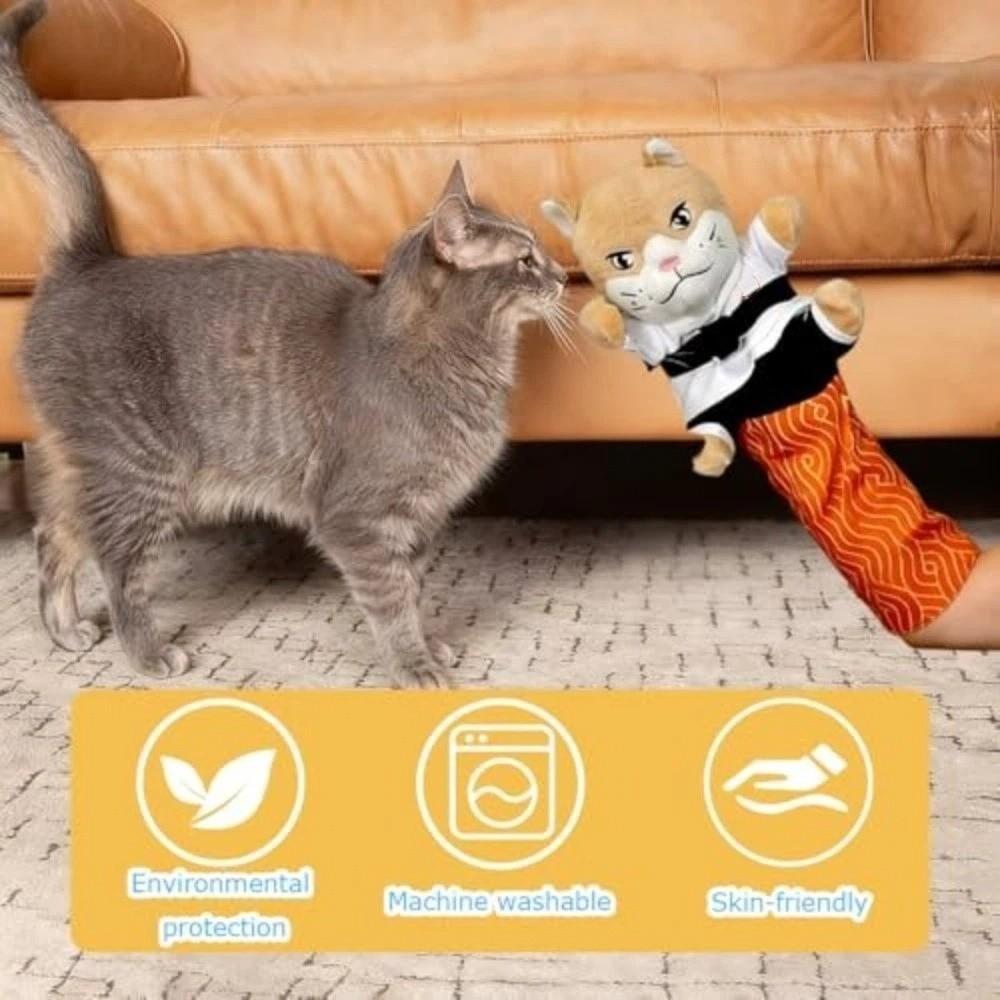 Protective Forearm Sleeve Cat Karate Kitty Puppet Cartoon Cat Hand Biting Toy Cat Lovers