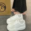 Popular Small Women's Shoes Thick-soled Low-top Little White Shoes Women's 2025 Spring New High-end Versatile Heightening Board Shoes