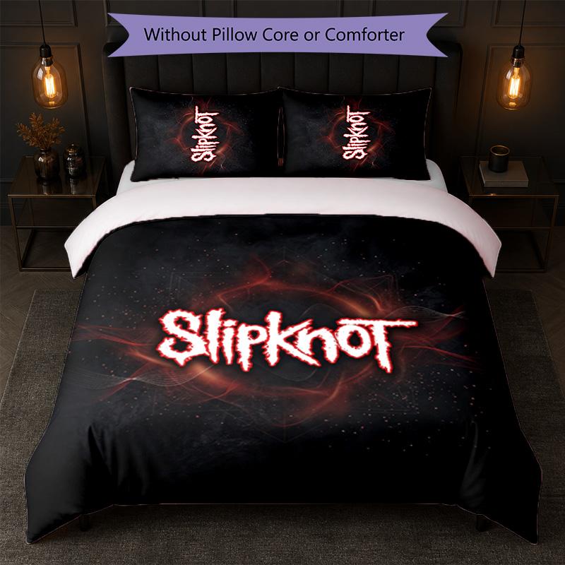 Slipknot Print 3Pcs Bedding Set Duvet Cover With Two Pillowcases Soft Bed Linen For Household Bedroom