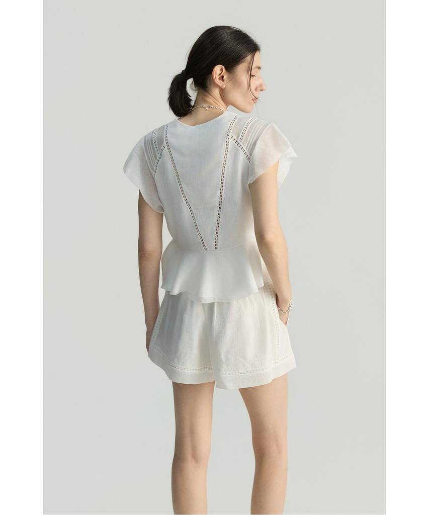 IROWOMEN Daviniaspe Lace Panel Banding Shorts Iopom26107Ivx