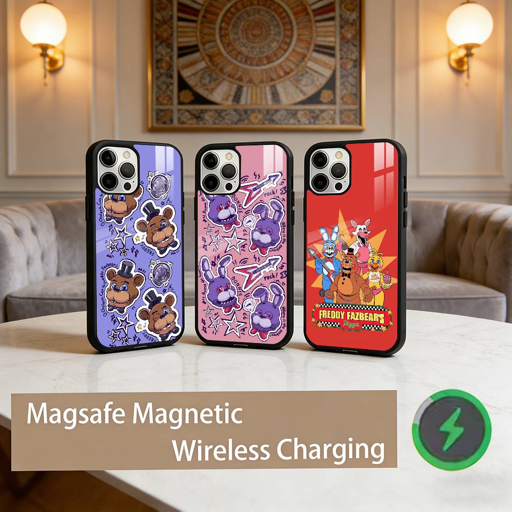 F-Five Nights At Freddy-s Phone Case For iPhone17,16,15,14,13,12,11 Plus,Pro Max Magnetic For Magsafe Wireless Charging
