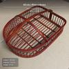Bamboo Slipper Basket, Handmade Woven Storage Organizer, Hotel Room Shoe Bin with Handle, organic