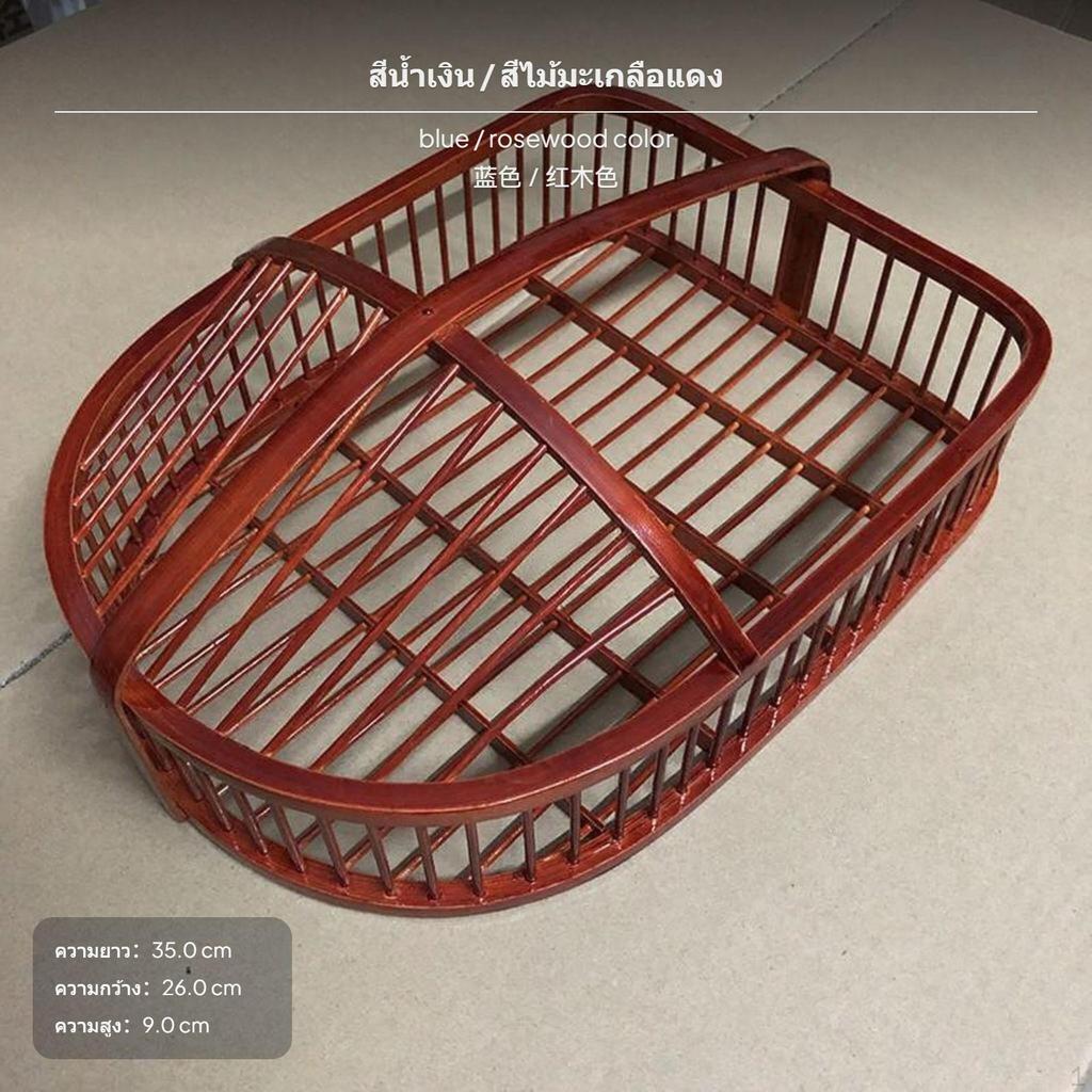 Bamboo Slipper Basket, Handmade Woven Storage Organizer, Hotel Room Shoe Bin with Handle, organic