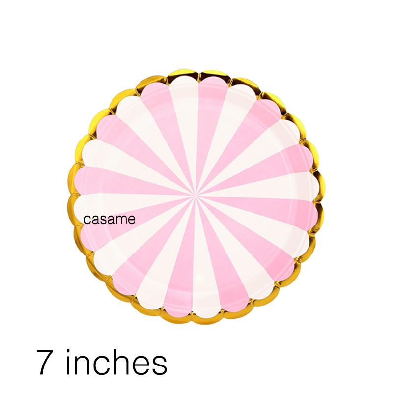 10 шт. в 1 партии. Наборы одноразовой посуды в розовую синюю полоску и горошек. Бумажные стаканчики, тарелки, трубочки, вилки. Одноразовые наборы. Украшения для свадьбы, дня рождения и вечеринки.