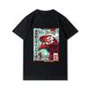 Fashion Evangelion Printed Men T Shirts Round Neck Cotton Tops Summer Anime Casual Black Tees