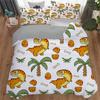Cute Cartoon Dinosaur Duvet Cover For Boy Girl 2/3Pcs Kawaii Animal Dinosaur Print Bedding Set Twin Queen Microfiber Quilt Cover