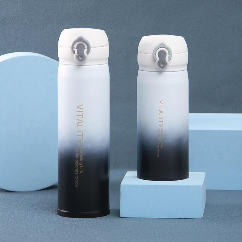 Water Bottle Double Wall Vacuum Insulated Thermos Beverage Coffee Bottle Stainless Steel Travel Mug Thermos Flask BPA Free Keeps Cold 24H Hot 24H 16Oz