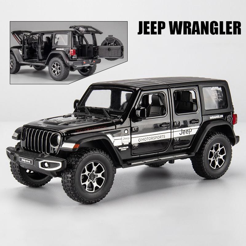 1:22 Jeeps Wrangler Rubicon Alloy Diecasts & Toy Vehicles Metal Toy Car Model Sound and light Pull back Collection Kids Toy Gift ALS1