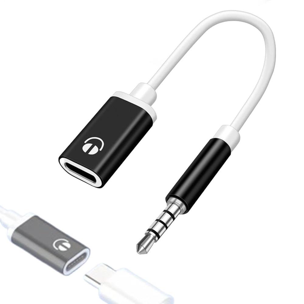 Headphone jack adapter, USB-C female to 3.5mm male audio cable, analog Type-C converter headphone jack adapter.