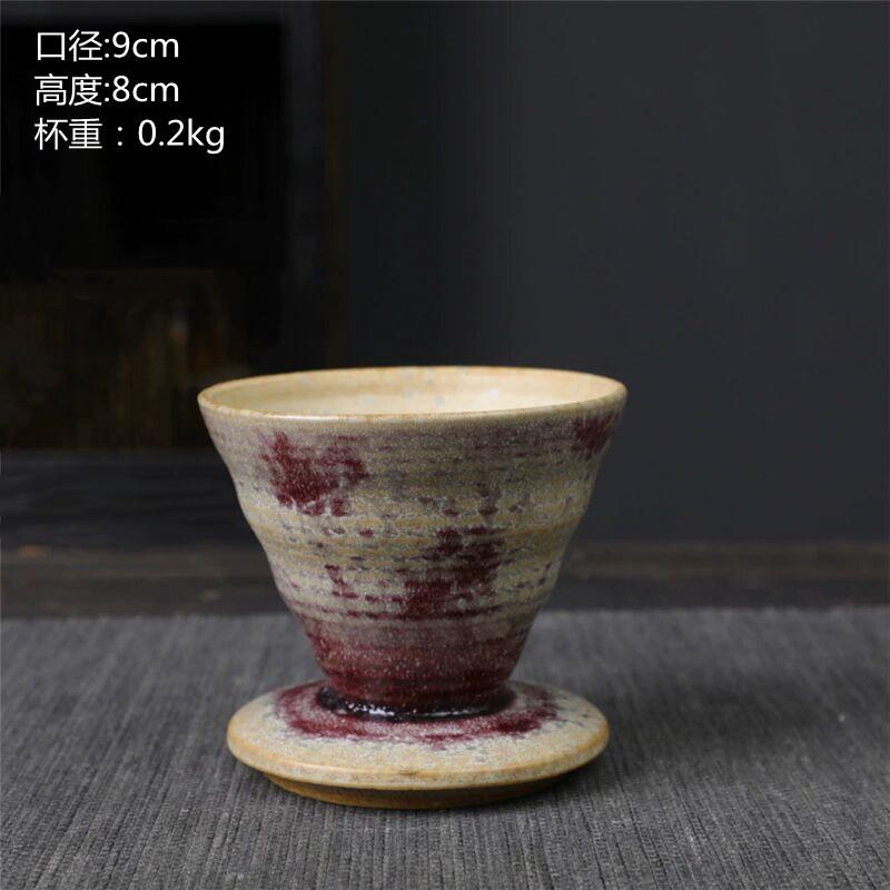 Японская ручная работа Грубая керамика Кофейная чашка Ретро Креативная глазурь с изменением цвета в печи Керамическая Ручная пробивка Чашка для латте Домашняя офисная чашка