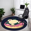 1 шт. Коврик для офиса Pokémon Sleepy Donut, Круглый ковер для помещений, Подходит для офиса, Под офисные стулья, Спальни, Гостиной, Декор для дома, Декор комнаты