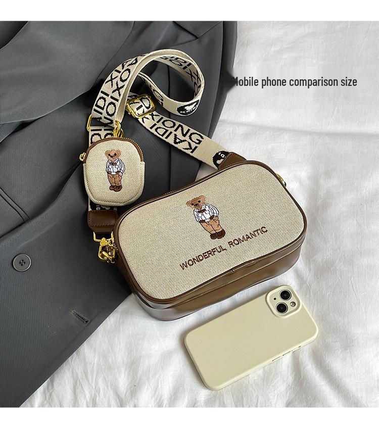 Katie Bear 2025 Autumn Fashion Canvas Crossbody Bag - Stylish & Trendy Women's Accessory