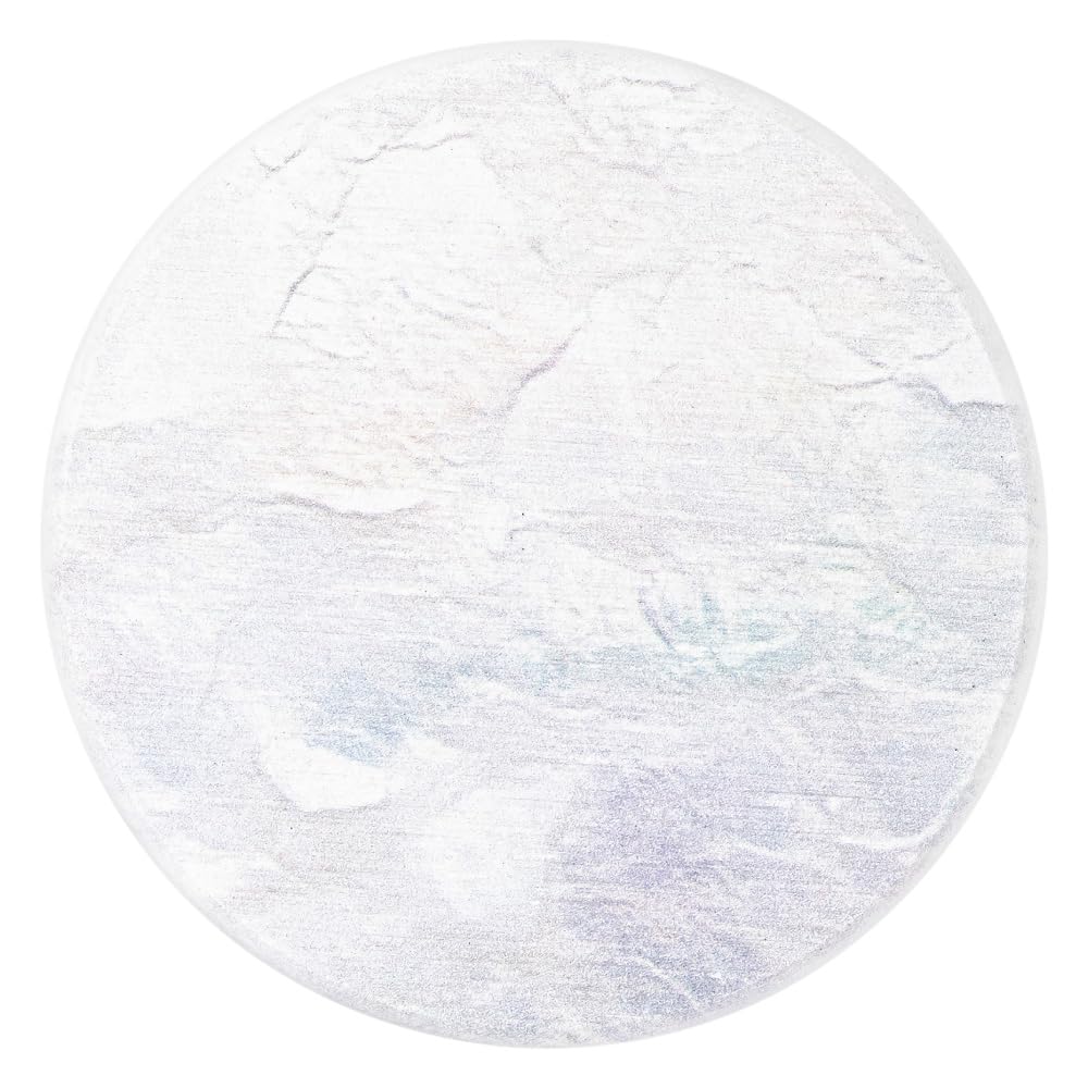 &NE Lava Stone Coasters, Printed Blue Marble, 9cm Diameter x 1cm Thick, Absorbent, Lava Stone, Asbestos-Free, Quick-Drying, Round, Small, Stylish, 1