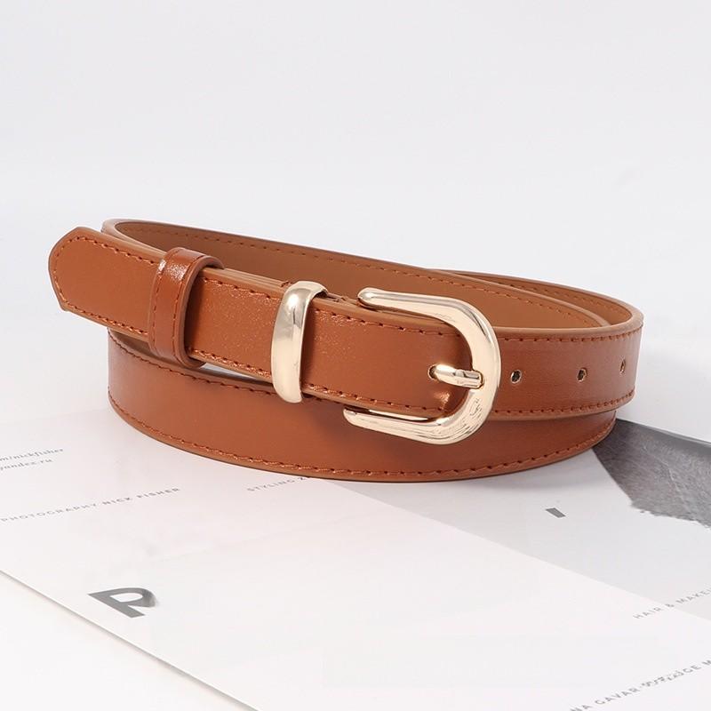 Womens Pu Leather Belt With Metal Pin Closure For Trendy And Versatile Looks