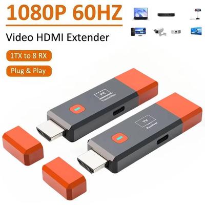 Беспроводной HDMI Видеопередатчик и Приемник Удлинитель Комплект ТВ Стикер Адаптер-донгл Для ПК Камеры Ноутбука К Проектору Монитору ТВ