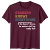 Unisex Grandad Knows Everything Funny Fathers Day Tshirt Tee Best Dad Ever Papafd