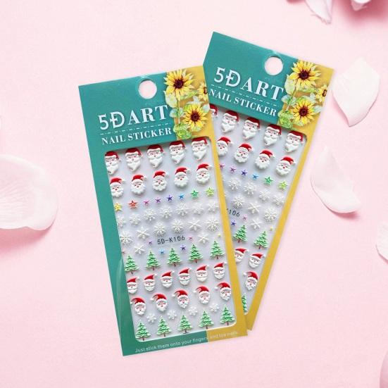 1 Sheet Christmas Designs Art Snowflake Sticker Festive Santa Nail Elk Safe Easy To