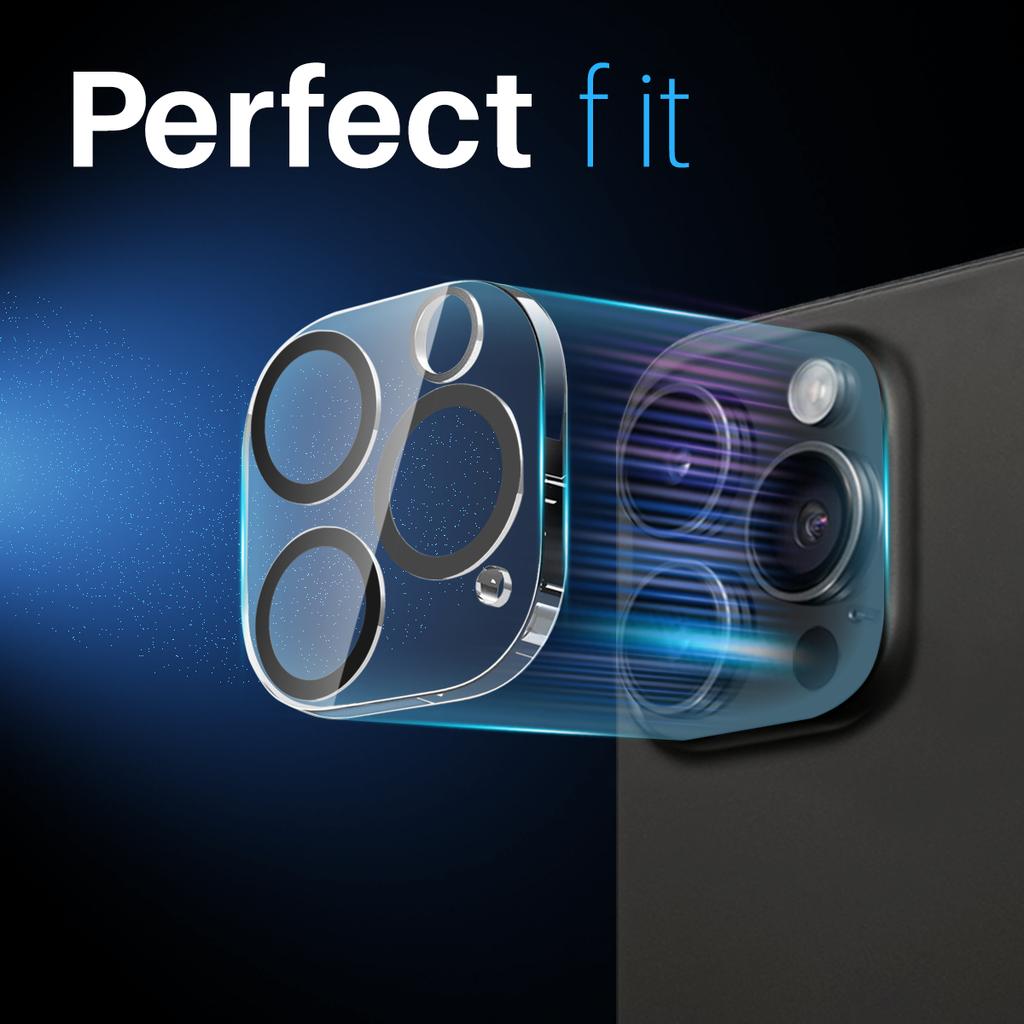 NORTHJO For iPhone 15 Pro/15 Pro Max Black Circles Camera Lens Protector Tempered Glass HD Clear 3D Full Coverage