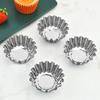 Форма для печенья и пудинга из нержавеющей стали, серебристая форма для десерта, формы для яичных тарталеток, форма для маффинов в виде цветка