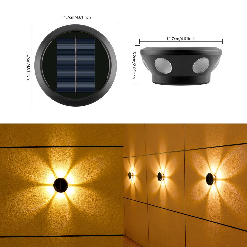 Solar Outdoor Lights Waterproof Security Wall Light for Outside Walking Dog Fence Backyard Deck Garden Door Step Garage Sun Lamp