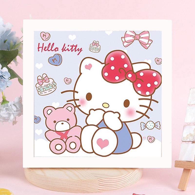 Детская алмазная мозаика Sanrio с наклейками-рамкой - Набор для самостоятельного изготовления, ручная работа, подарок
