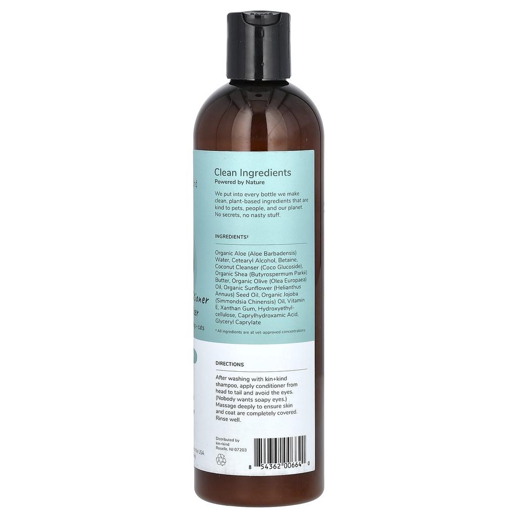 Kin+Kind Натуральный кондиционер и увлажнитель для собак и кошек с маслом ши, без отдушек, 354 мл (12 жидких унций)