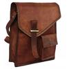 Handmade Goat Leather Messenger Cross-body Satchel Vintage Genuine Brown Bag