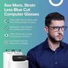 Intellilens | Компьютерные очки Zero Power Blue Cut | Антибликовое покрытие, легкий вес | Защита от ультрафиолета | Унисекс | Черный и зеленый | Квадратный | Средний