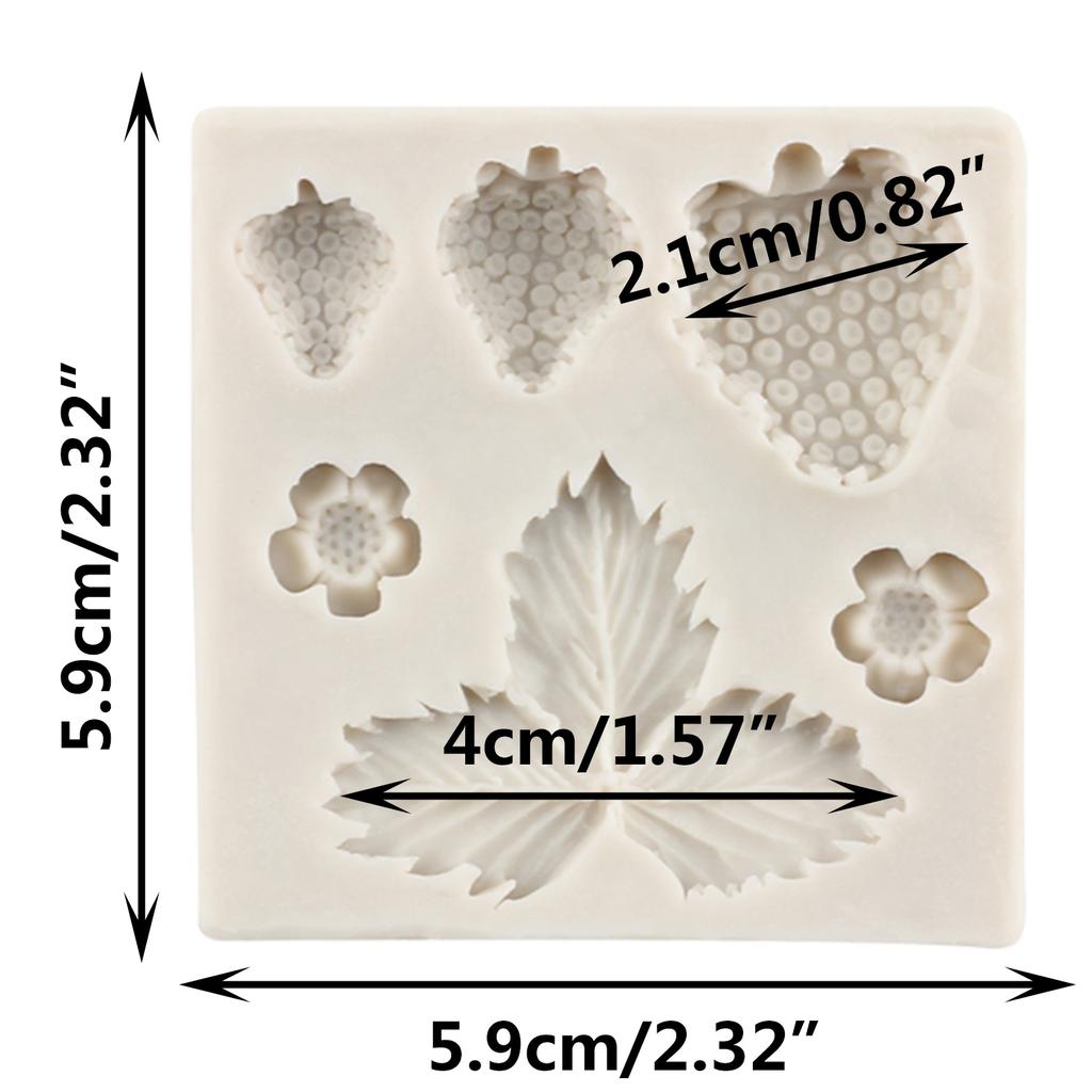 Силиконовая форма для клубники, цветы, листья, кекс, топпер, инструменты для украшения торта, конфеты, глиняные формы, форма для шоколадной мастики