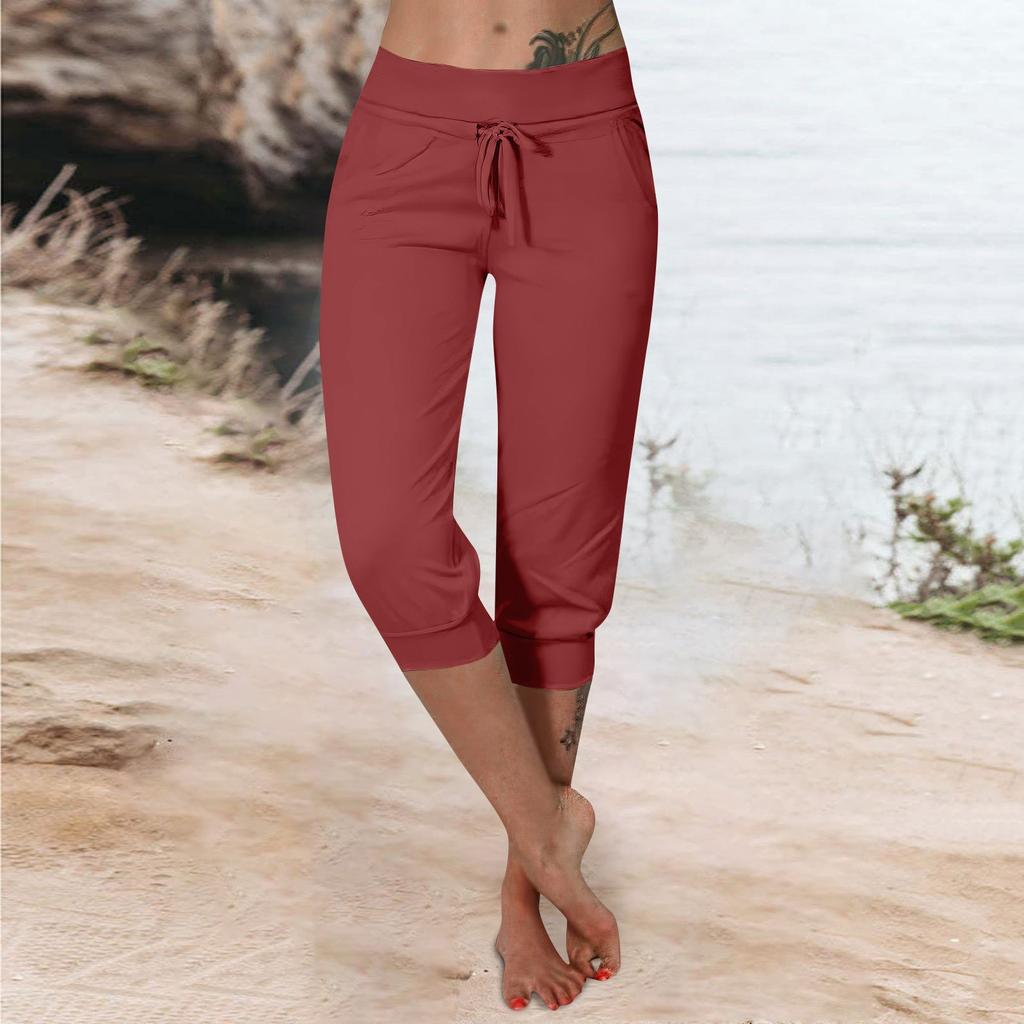 Брюки для женщин, укороченные шорты для женщин, летние новые повседневные эластичные модные повседневные брюки