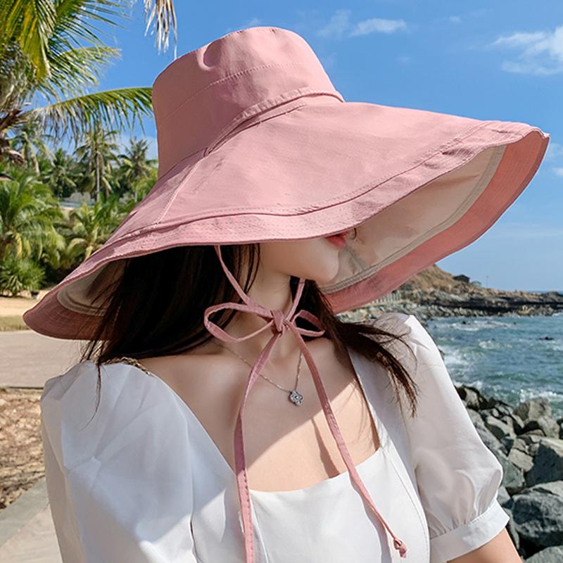 18 см широкополая двухсторонняя шляпа рыбака, закрывающая лицо, для женщин, летняя защита от солнца, защита от ультрафиолета